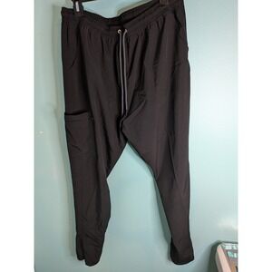 EliteMed Performance Women Black Jogger‎ Scrub Pants XL Cargo Pocket Drawstring